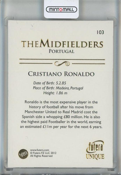 2012 Futera Unique Cristiano Ronaldo #103 Real Madrid