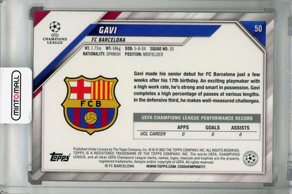 2021-22 Topps UEFA Champions League FC Barcelona Gavi Base Starball Rookie Card Parallel Edition