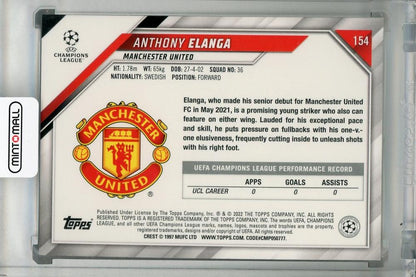 2021-22 Topps UEFA Champions League Anthony Elanga Manchester United Base Starball Rookie Card Parallel