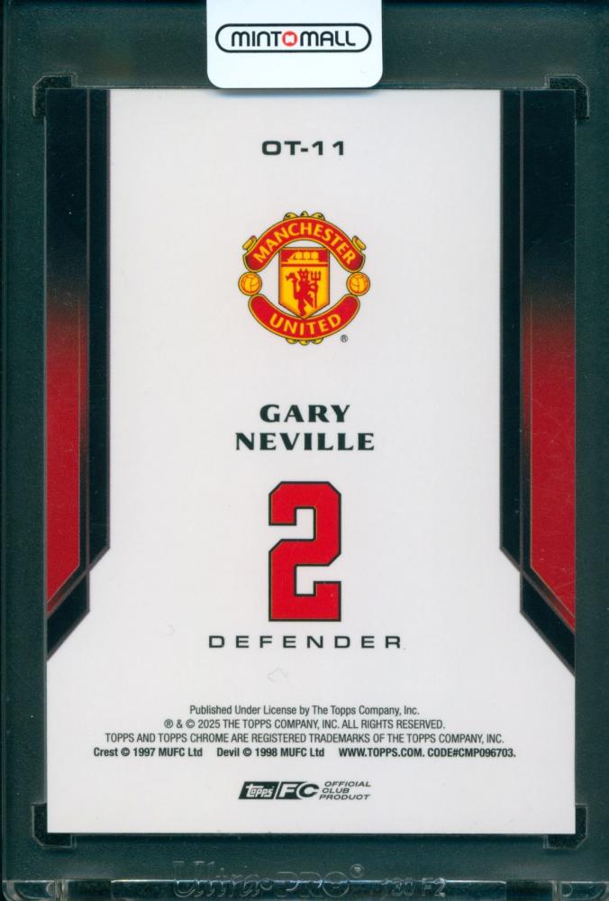 2024-25 TOPPS Chrome Manchester United Soccer Deluxe Edition Gary Neville Old Trafford Ovation Purple Reflactor1/15