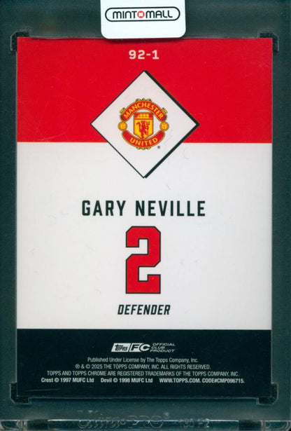 2024-25 TOPPS Chrome Manchester United Soccer Deluxe Edition Gary Neville Class of 9215/15