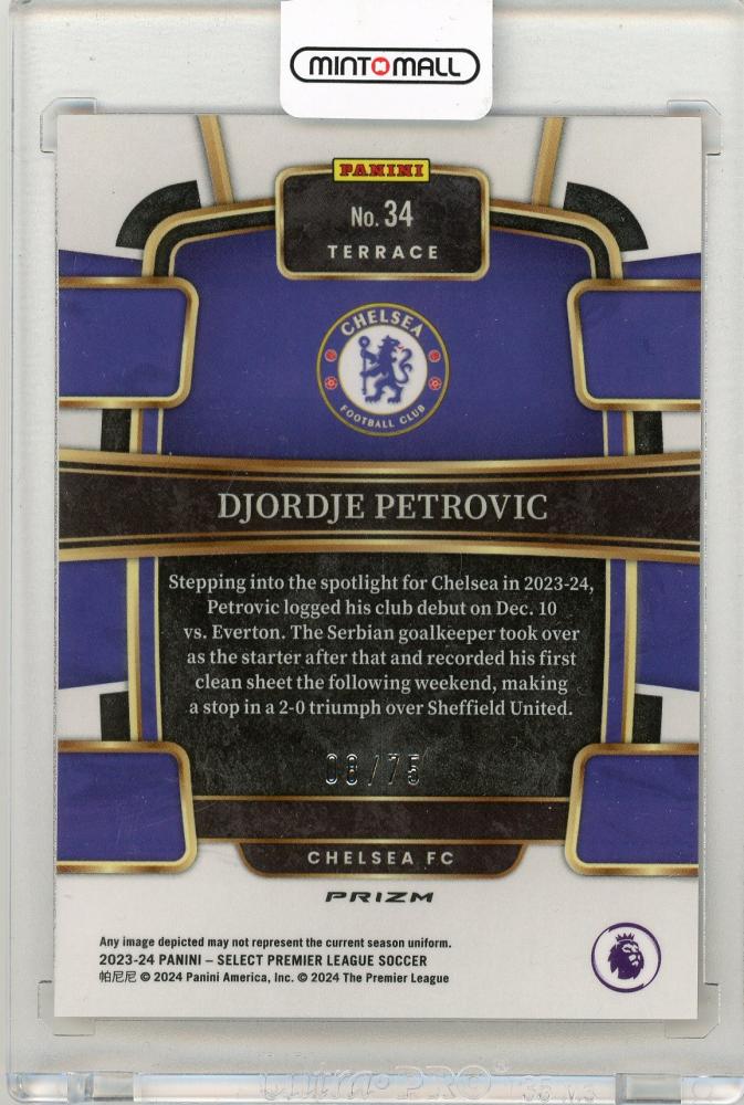2023-24 PANINI Select Premier League Soccer Djordje Petrovic Orange #3408/75 Chelsea FC