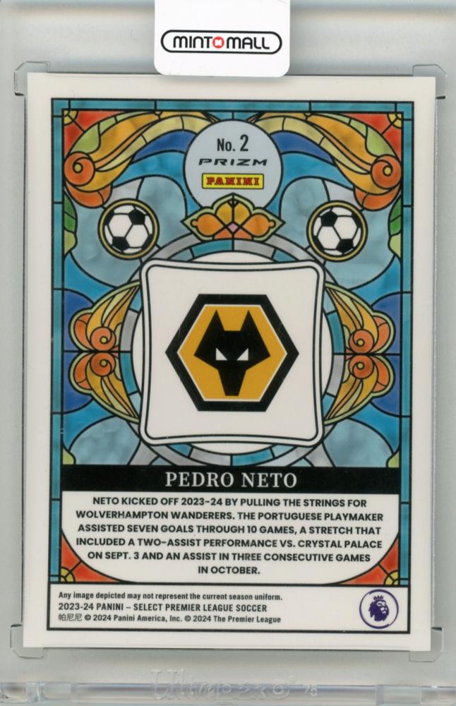 2023-24 PANINI Select Premier League Soccer Pedro Neto Stained Glass #2 Wolverhampton Wanderers