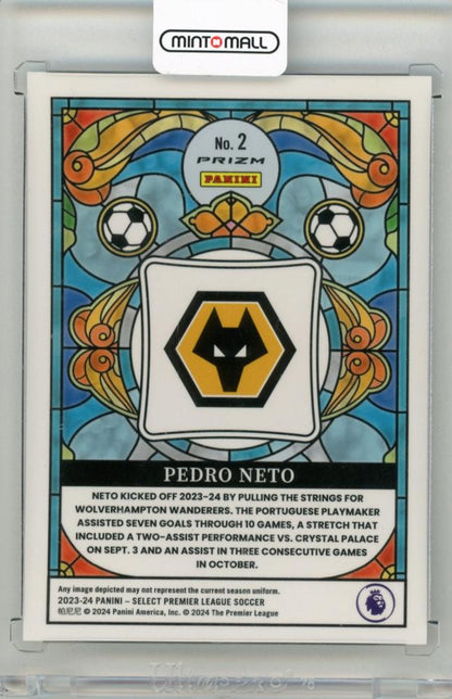 2023-24 PANINI Select Premier League Soccer Pedro Neto Stained Glass #2 Wolverhampton Wanderers