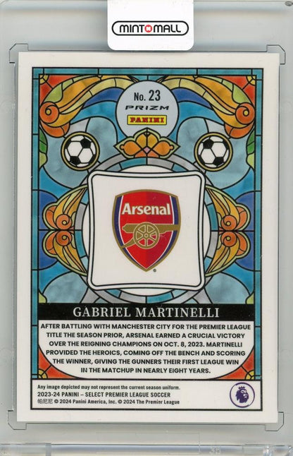 2023-24 PANINI Select Premier League Soccer Gabriel Martinelli Stained Glass #23 Arsenal