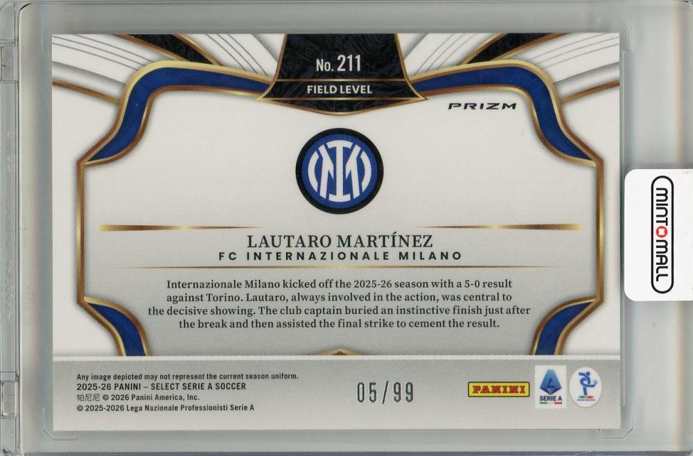 2025-26 SELECT SERIE A Lautaro Martinez #21105/99 Internazionale Milano