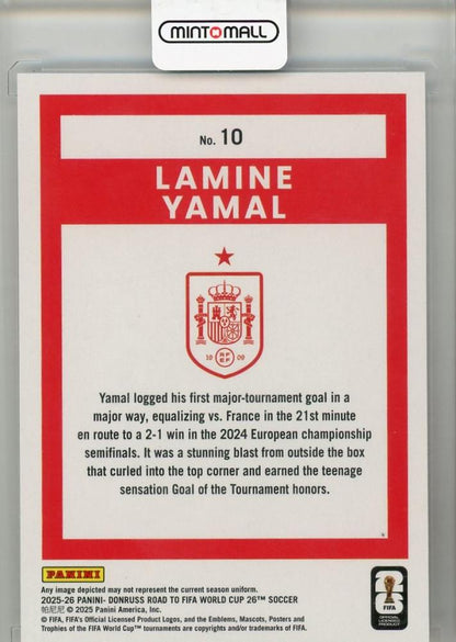 2025-26 PANINI DONRUSS ROAD TO FIFA WORLD CUP Lamine Yamal #10 SPAIN