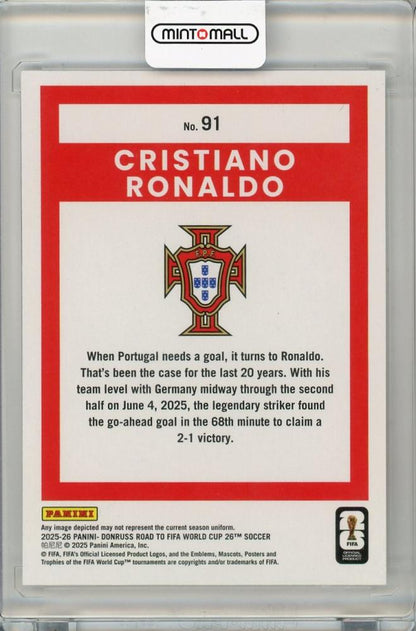 2025-26 PANINI DONRUSS ROAD TO FIFA WORLD CUP Cristiano Ronaldo #91 Portugal