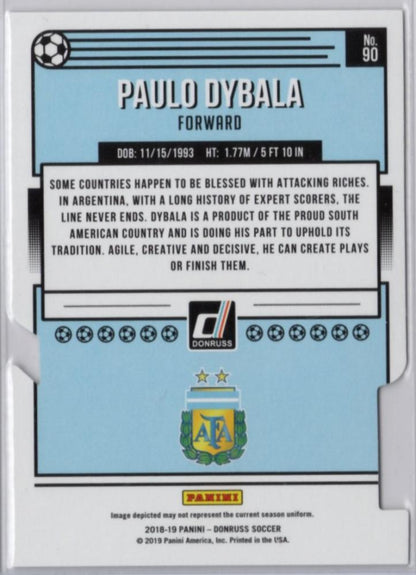 2018-19 Panini Donruss Soccer Paulo Dybala Press Proof Die Cuts card numbered 10 of 10