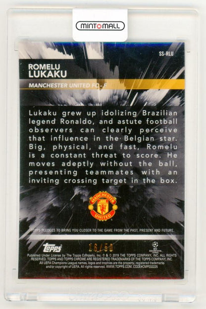 2018-19 TOPPS Chrome UEFA Champions League Superstar Sensations Gold Refractor Romelu Lukaku card number 16 of 50