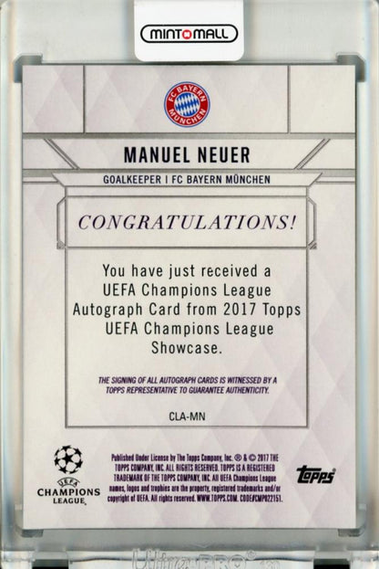 2016-17 Topps UEFA Champions League Showcase Manuel Neuer Champions League Autographs #CLAMN