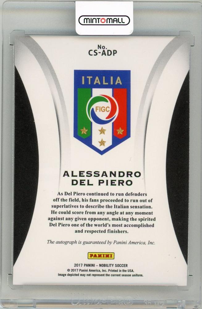 2017 Panini Nobility Alessandro Del Piero Crescent Signature(ON CARD)CS-ADP Italy