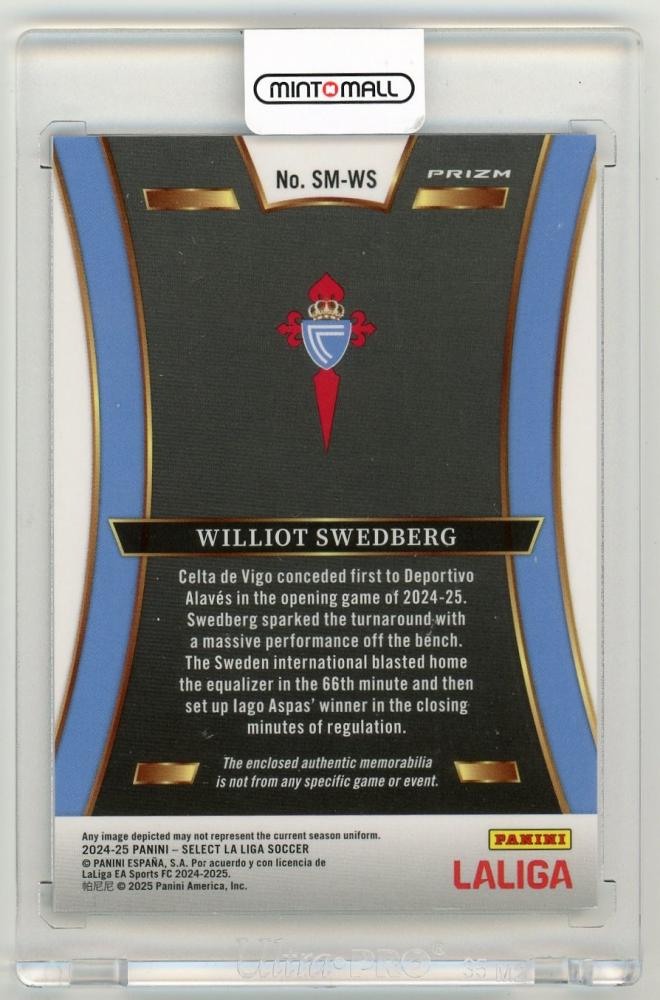2024-25 Panini Select LaLiga Williot Swedberg MemorabiliaSM-WS RC Celta