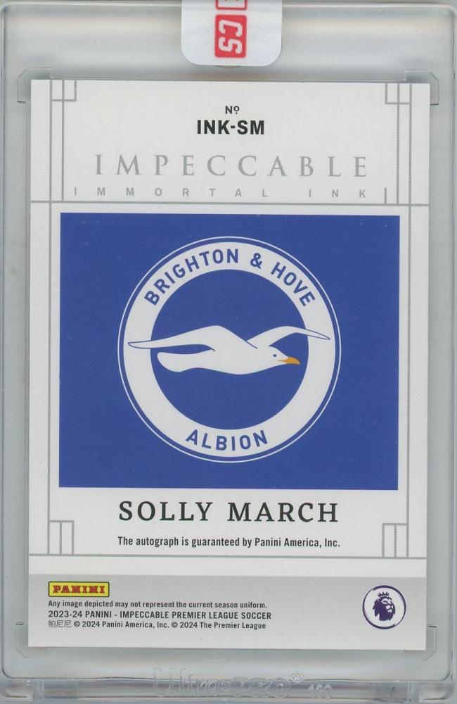 2023-24 PANINI Impeccable English Premier League Immortal Ink Silver / SOLLY MARCH(Brighton and Hove Albion) 02/25