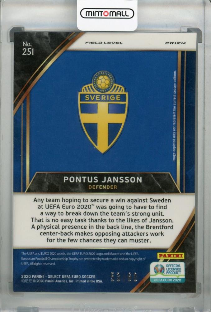 2020 Panini Select UEFA Euro Preview Sweden Pontus Jansson Base Field Level White RC card number 53 of 60