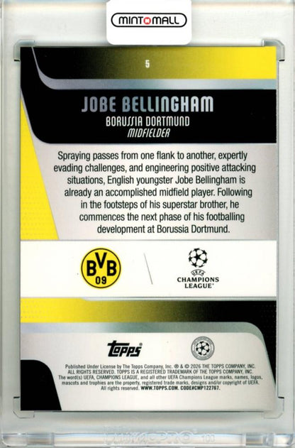 2025-26 Topps Uefa Club Competition Jobe Bellingham #5 Base Green Parallel61/99 Borussia Dortmund