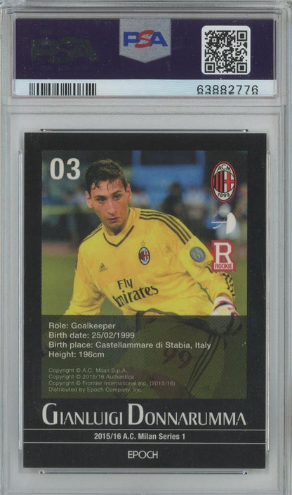 2015-16 Epoch AC Milan Gianluigi Donnarumma rookie card with serial number RCPSA9