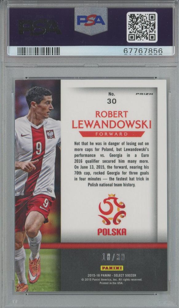 2015-16 Select Robert Lewandowski National Pride Tie Dye #3018/30PSA9