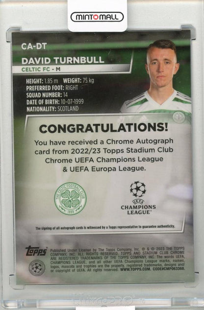 2022-23 TOPPS Stadium Club Chrome UEFA David Turnbull Autographs #CADT CELTIC FC