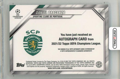 2021-22 TOPPS Chrome UEFA Champions League Daniel Braganca Autographs Aqua Lava Refractors #CADB Sporting Clube De Portugal