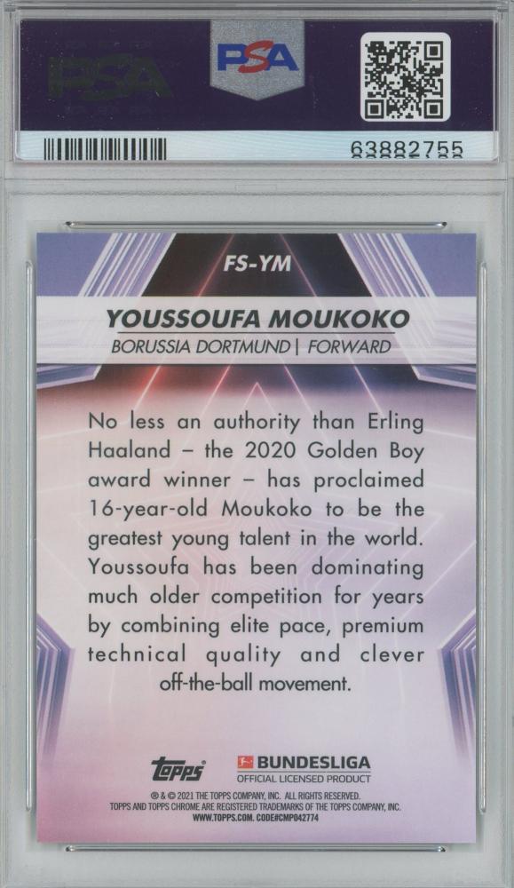 2020-21 Topps Chrome Bundesliga Youssoufa Moukoko Future Stars #YMPSA9 Borussia Dortmund