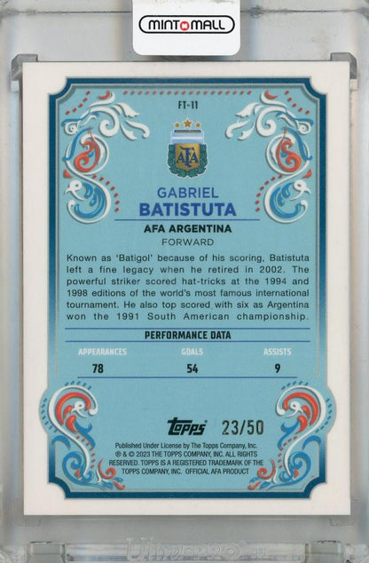 2023 Topps Argentina Fileteado Gabriel Batistuta Fileteado Pink Tango #FT-1123/50
