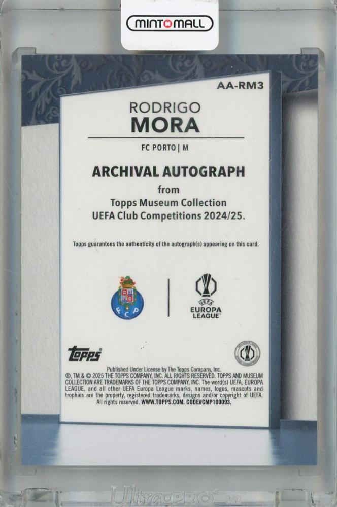 2024-25 Topps Museum Collection UEFA Club Competitions Rodrigo Mora Archival Autographs Ruby #AA-RM3 RC23/25 FC Porto
