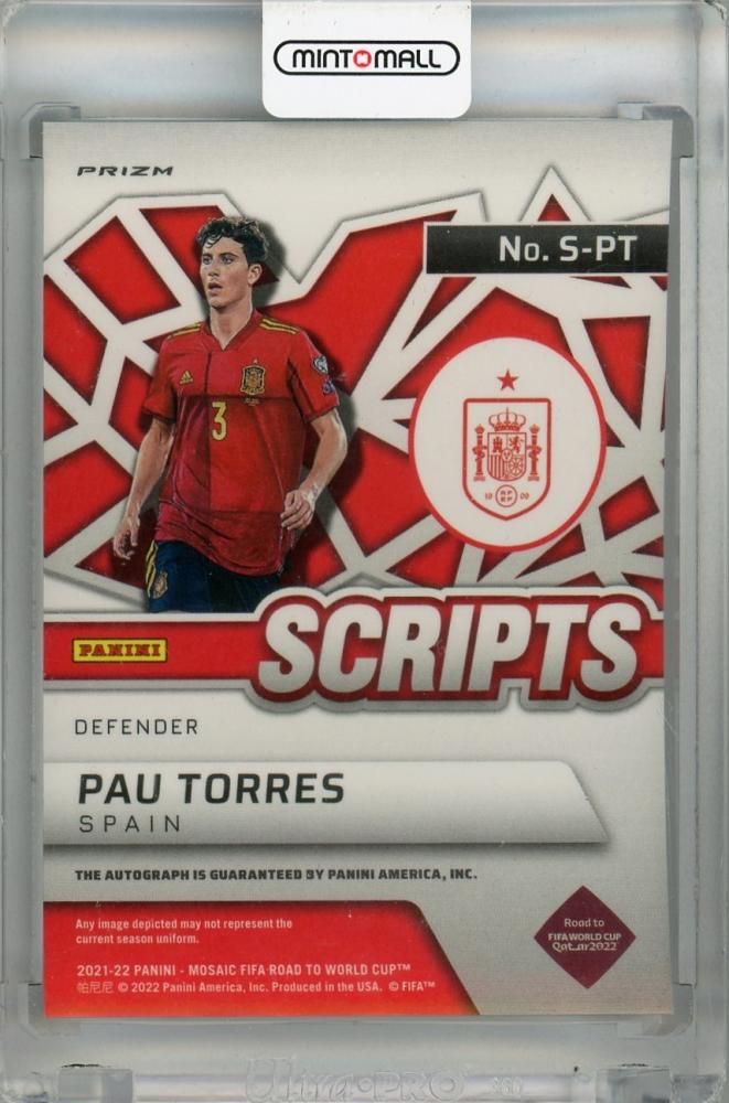 2021-22 Panini Mosaic FIFA Road to World Cup Pau Torres Scripts Mosaic #44 Auto Spain
