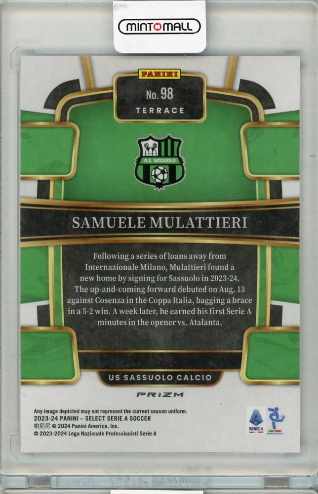 2023-24 PANINI SELECT SERIE A Samuele Mulattieri US SASSUOLO CALCIO