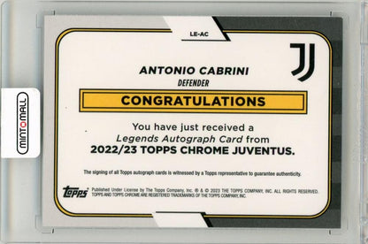 2022-23 Topps Chrome Juventus Antonio Cabrini AutographLE-AC