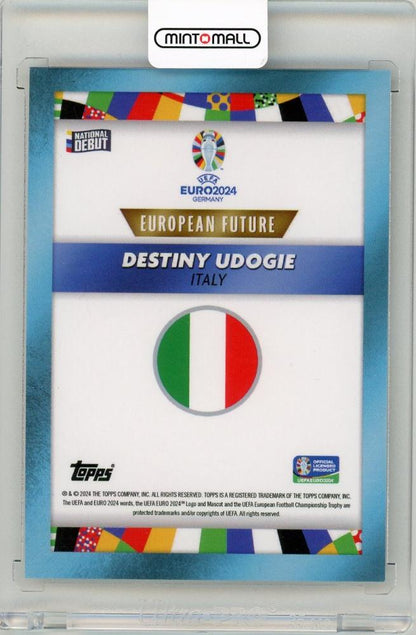 2024 Topps Platinum UEFA Euro I am Jose Mourinho Curated Destiny Udogie European Future Autograph Blue Parallel32/49 Italy