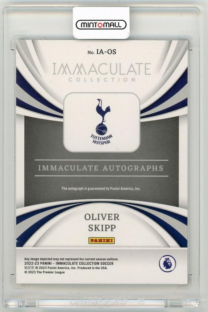 2022-23 Panini Immaculate Collection Oliver Skipp Immaculate Autograph56/99 Tottenham Hotspur
