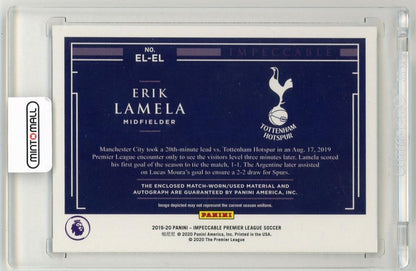 2019-20 Panini Impeccable Premier League Erik Lamela Elegance Jersey Autograph 26/99 Tottenham Hotspur