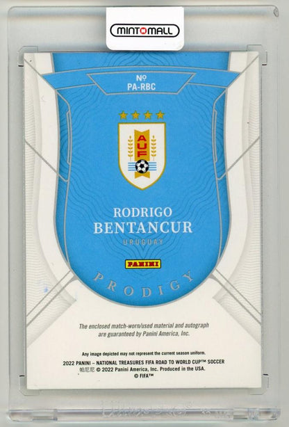 2022 Panini National Treasures Road to World Cup Rodrigo Bentancur Prodigy Memorabilia Autograph 9/22 Uruguay