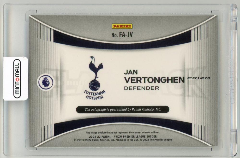 2022-23 Panini Prizm Premier League Jan Vertonghen Flashback Autograph Choice Prizm ParallelFA-JV Tottenham Hotspur