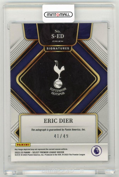 2022-23 Panini Select Premier League Eric Dier Signatures Purple Parallel41/49 Tottenham Hotspur