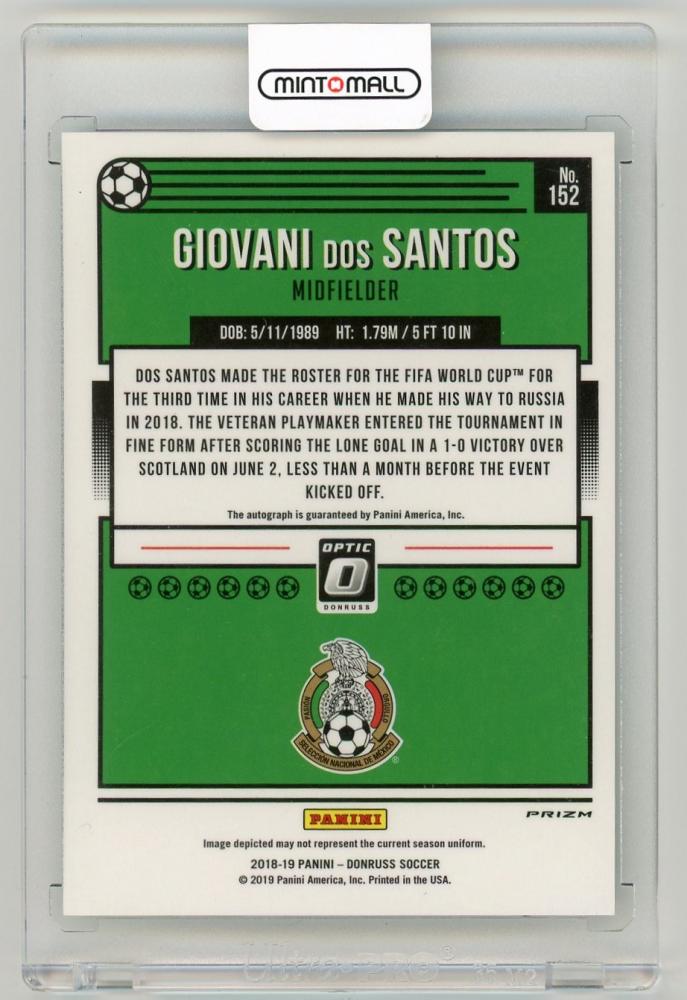 2018-19 Panini Donruss Giovani Dos Santos Optic Autograph#152 Mexico