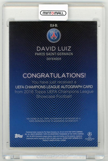2016-17 Topps UEFA Champions League Showcase David Luiz AutographsCLA-DL Paris Saint-Germain