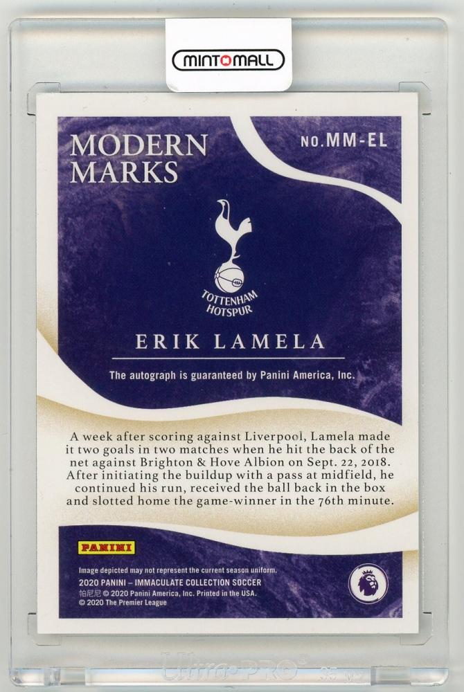 2020 Panini Immaculate Collection Erik Lamela Modern Marks Gold Parallel4/10 Tottenham Hotspur