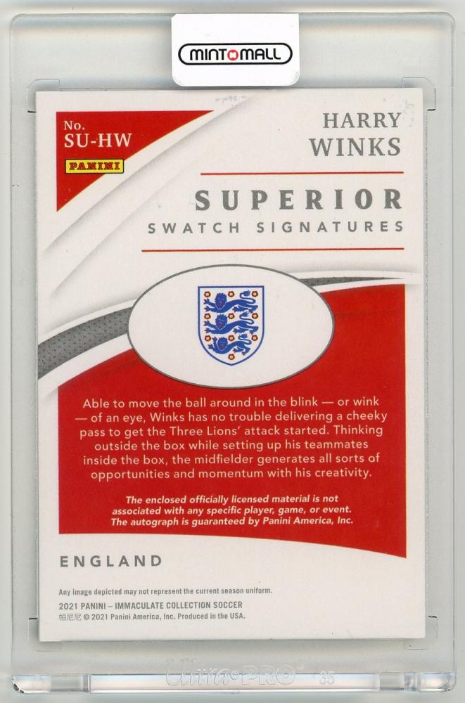 2021 Panini Immaculate Collection Harry Winks Superior Swatch Signatures72/99 England