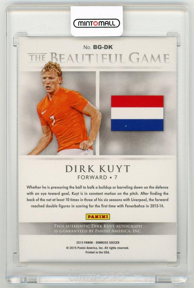 2015 Panini Donruss Dirk Kuyt The Beautiful Game Signatures Silver Parallel51/199 Netherlands