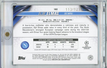 2023-24 TOPPS UEFA CLUB COMPETITIONS Eljif Elmas 113/125 Ssc Napoli
