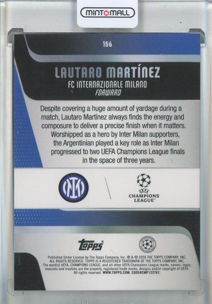 2025-26 Topps UEFA Club Competitions Lautaro Martinez Black Foil #1569/10 F.C. Internazionale Milano