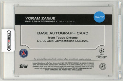 2024-25 Topps Chrome UEFA Club Competitions Yoram Zague AutographCA-YZ Paris Saint-Germain