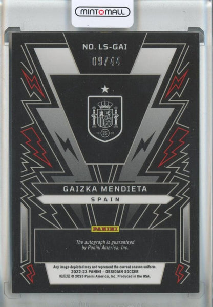 2022-23 Panini Obsidian Gaizka Mendieta Lightning Strike Autographs Electric Etch Red Pulsar #12 9/44 Spain