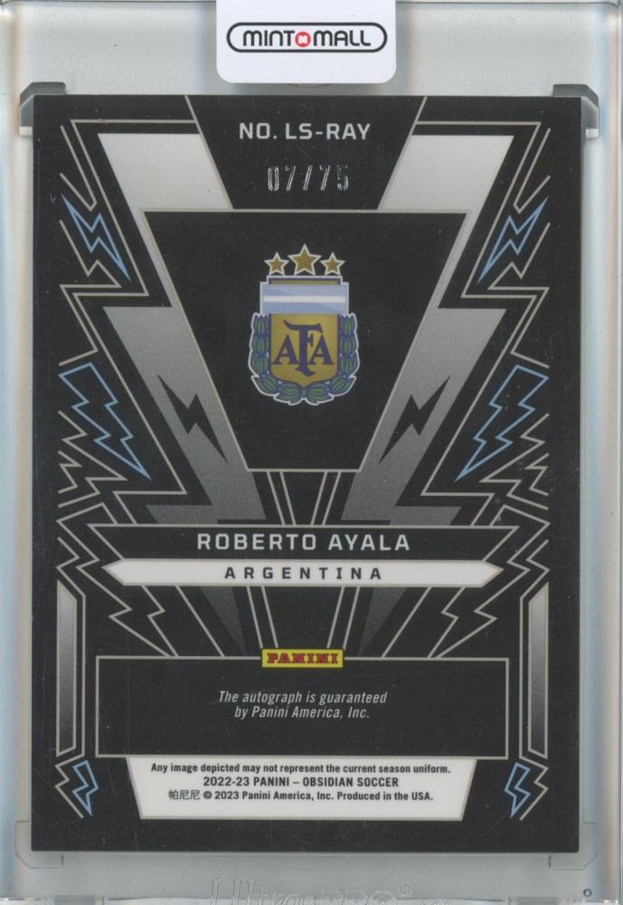 2022-23 Panini Obsidian /75 Roberto Ayala Lightning Strike Autographs Electric Etch Orange #237/75 Argentina
