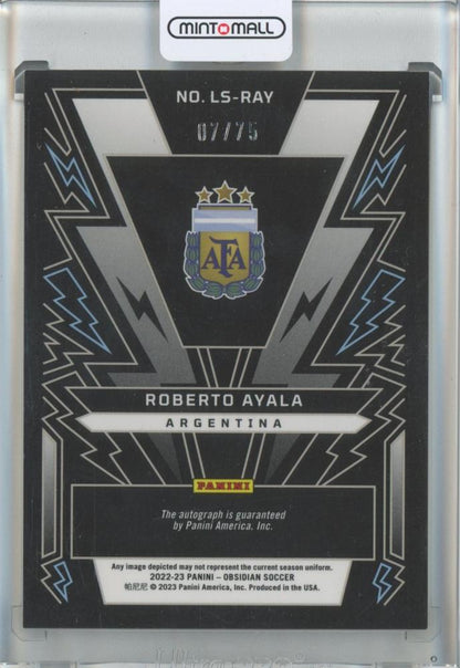 2022-23 Panini Obsidian /75 Roberto Ayala Lightning Strike Autographs Electric Etch Orange #237/75 Argentina