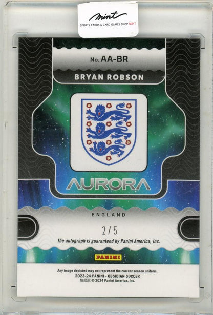2023-24 Panini Obsidian Soccer Bryan Robson Autograph 2/5