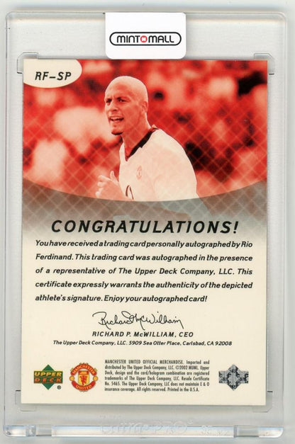 2002 Upper Deck Manchester United Rio Ferdinand Signature PerformersRF-SP Manchester United