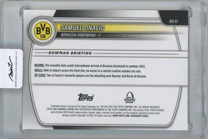 2025-26 TOPPS Chrome UEFA Club Competitions Bowman UEFA Youth League Purple Refractor / SAMUELE INACIO(Borussia Dortmund) 33/75
